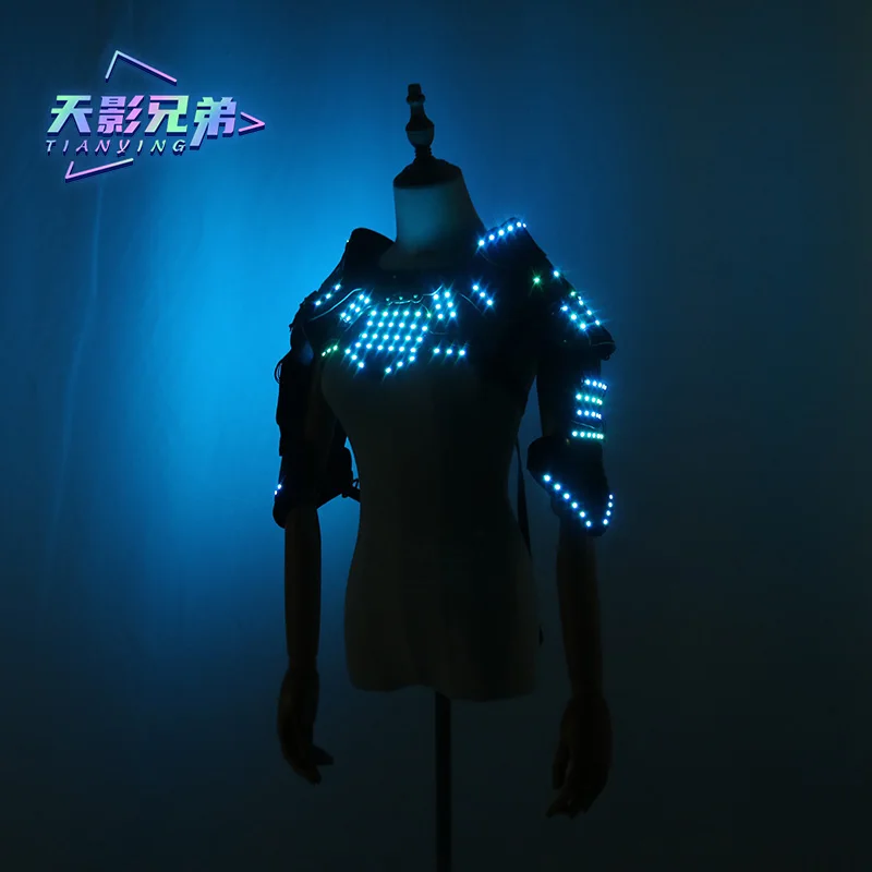 LED luminous vest vest vest costume night stage performance party bar street dance props fluorescent vest armor