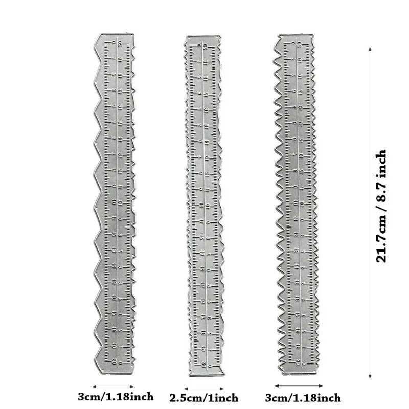 Metal Die Cuts Irregular Edges Ruler, Craft Tear Rulers Embossing Stencils Paper Tearing Ruler for Scrapbooking Craft Decor N173