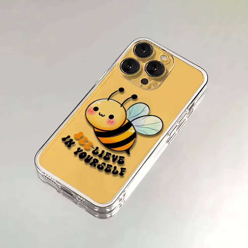 حافظة هاتف كارتون ليتل يلو بيز لهاتف آيفون 16,15,14,13,12,11,17 Pro,Max,Plus,X,XS,XR,SE,غطاء ناعم شفاف صغير