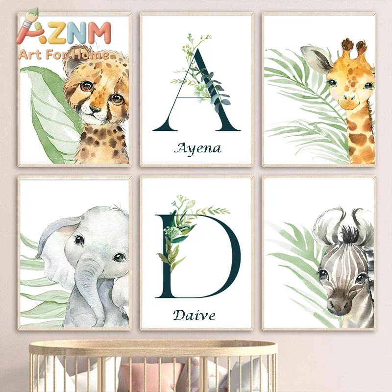 Cute Animal Poster Decoration Bedroom Baby Room Wall Canvas Painting Child Room Personalised Gifts for Kids Picture Home Deco