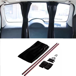 1 Pair Stretchable Plastic Rail Car Side/Rear Window Sunshade Curtain Auto Window Sun Visor With Elastic Car Blackout Curtain