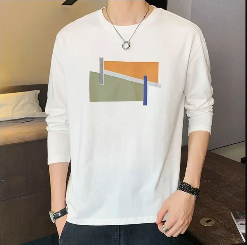 

Футболка для мужчин, осенняя футболка для спортзала Y2k с длинными рукавами и графическим рисунком, топы с геометрическим абстрактом, дышащая футболка с принтом, Bsketball, аниме