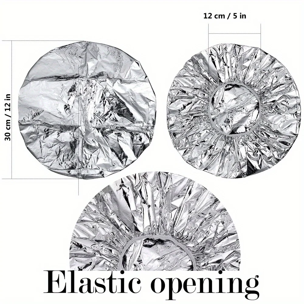 12 pcs/pack Deep Conditioning Caps Aluminum Foil Reusable Hair Processing Caps Hair Coloring Shower Caps for Home Salon Use image 3