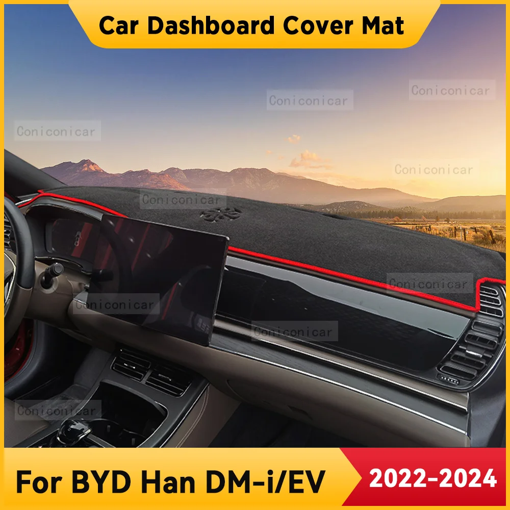 

For BYD HAN DM-i EV 2022-2024 Car Dashboard Cover Mat Non-slip Sun Shade Cushion Protective DashMat Pad Interior Accessories