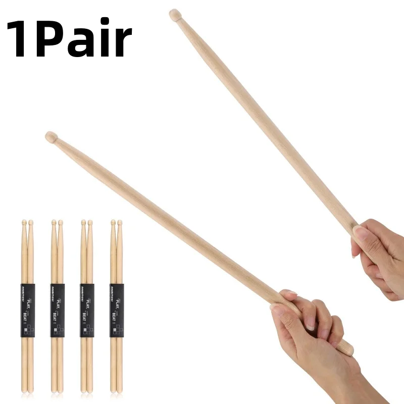 1Pair Professional Drum Sticks High Quality Hard Maple Wood Drumstick 5A Musical Instruments Percussion Accessories For Beginner