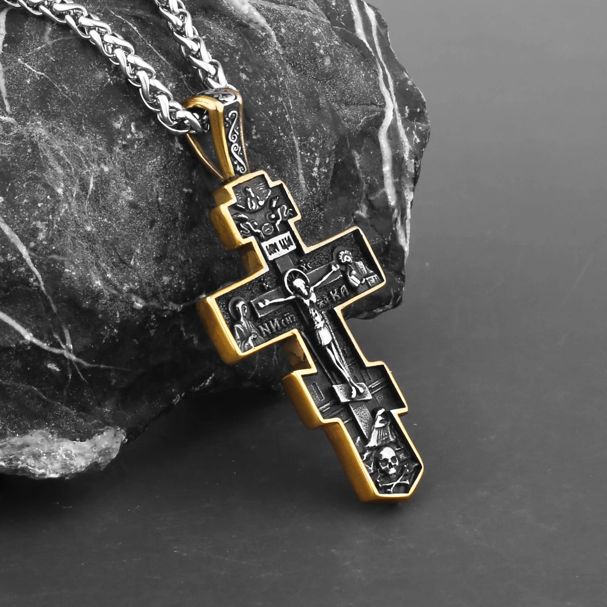 Picture 7: Stainless Steel Hip Hop Fashion Religious Cross Necklace Various Men and Women Jesus Believers Pendant Necklace Wholesale