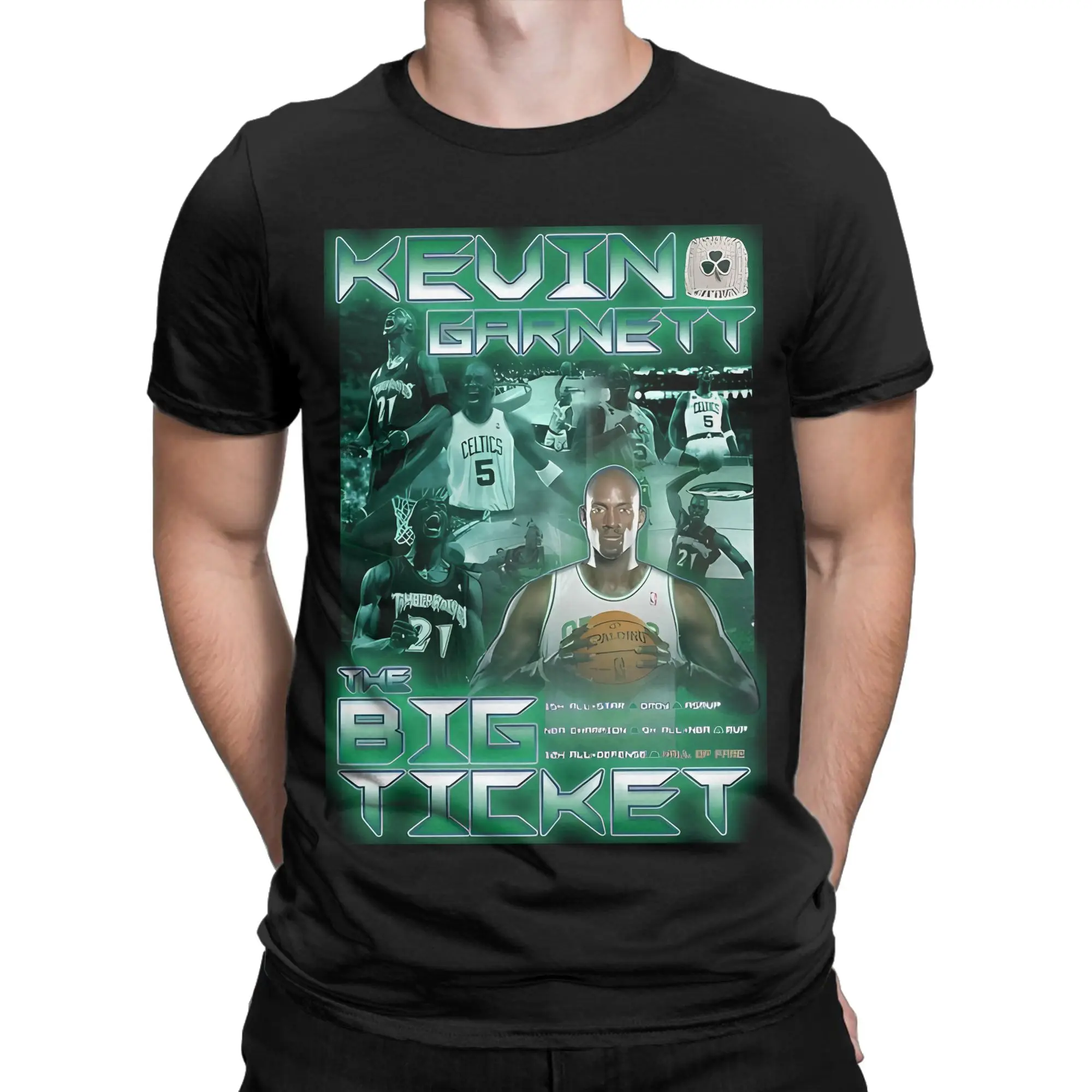 Camiseta novedosa de algodón 100% de Kevin Garnett, camisetas de Kevin Garnett para hombre