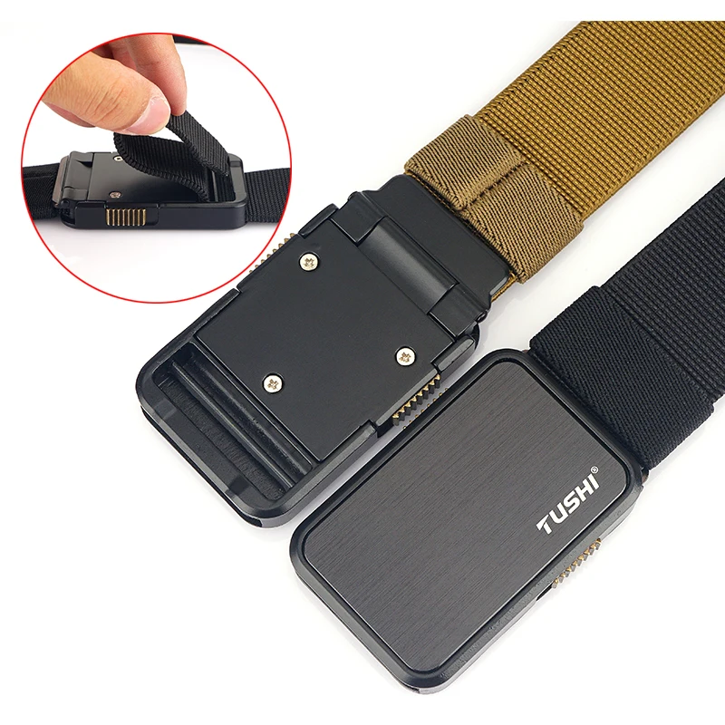 VATLTY 2022 Stretch Belt for Men Zinc Alloy Quick Release Pluggable Buckle Trousers Belt Tooling Unisex Elastic Waistband Straps