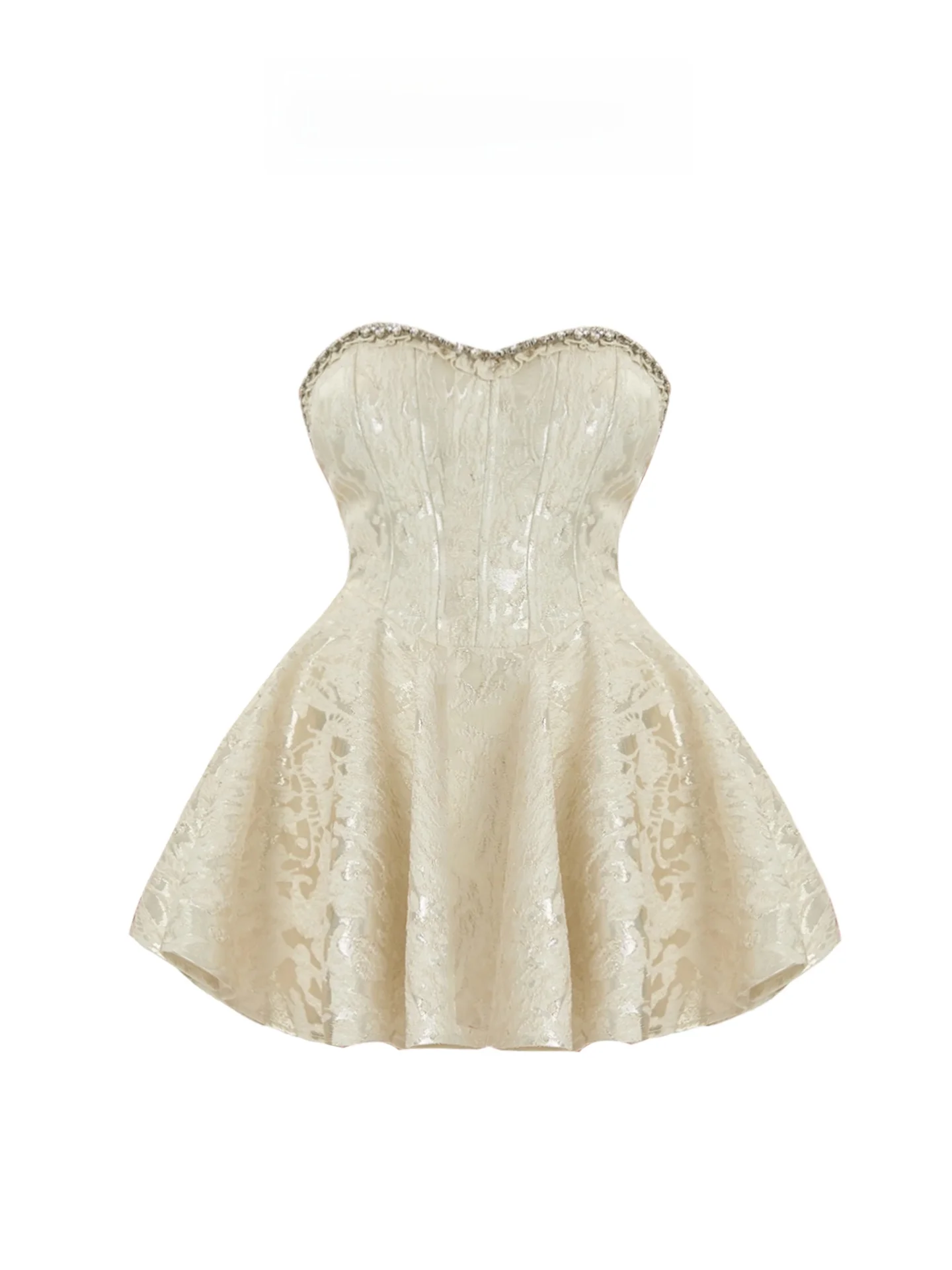 

Heavy Embellied Diamond Fibone Strapl Dr Women's A-Line Princ Sle ort Ball Gown Skirt for Autumn Season