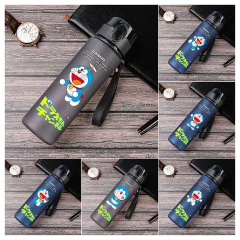 560ml Doraemon Boys Fitness Large Capacity Sports Portable Cup DropProof and Portable Plastic Water Bottle Kettle Summer Frosted