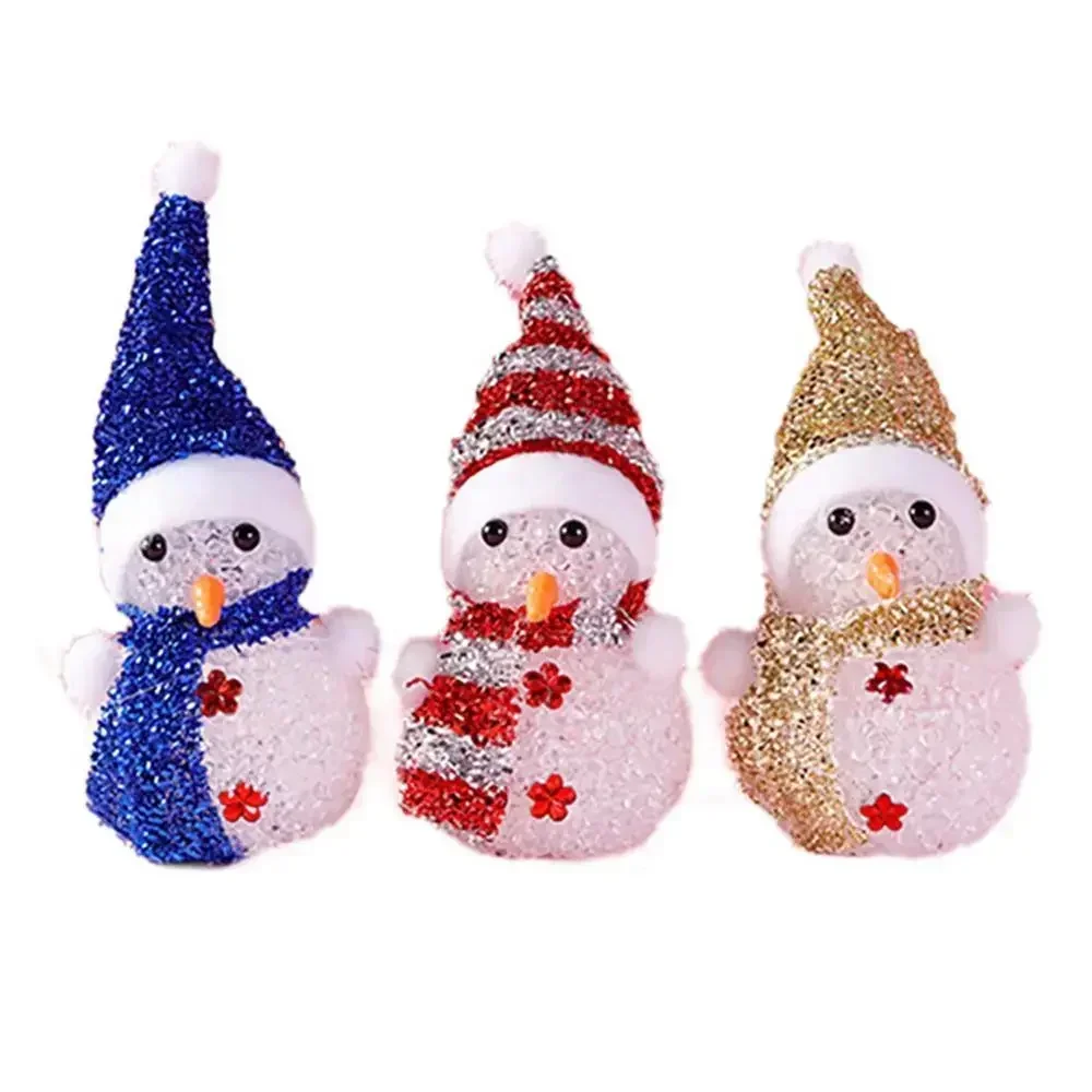 Boneco de neve luminoso LED para crianças, bola de luz intermitente, brinquedos brilhantes para crianças, enfeite de decoração de Natal, 1pc