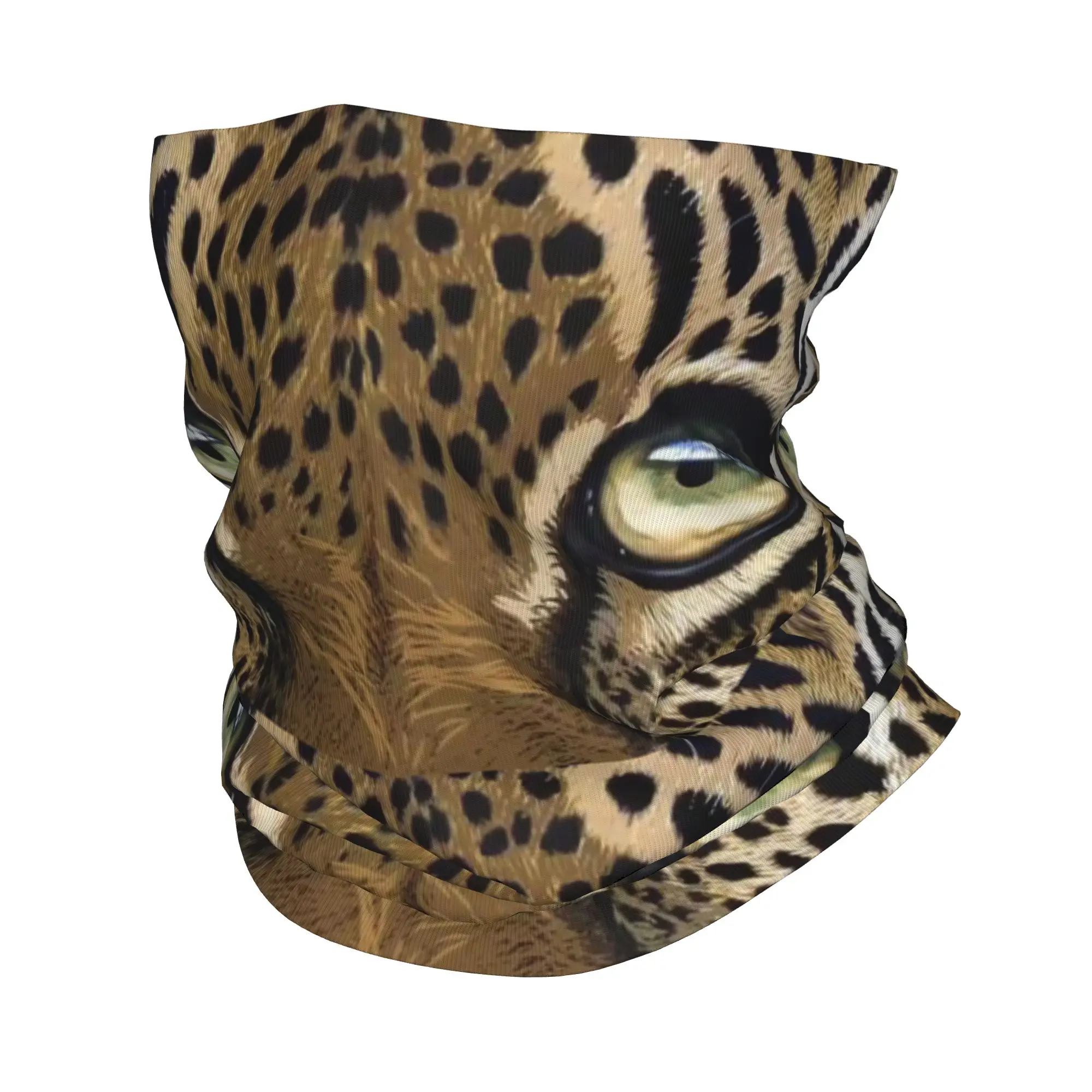 

Leopard Eyes Animal Skin Print Bandana Neck Gaiter Printed Magic Scarf Warm Headwear Hiking Fishing Unisex Adult