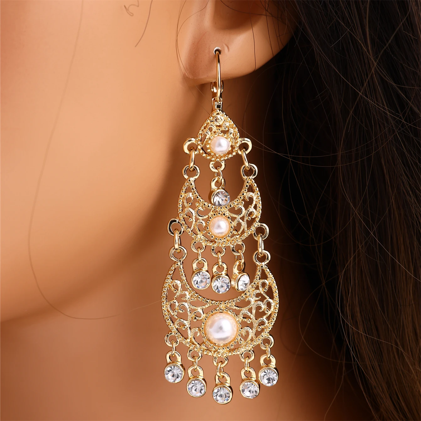 Arabian Classic Style Bridal Earrings Algerian Women's Earrings Fashion Jewelry Moon Earrings