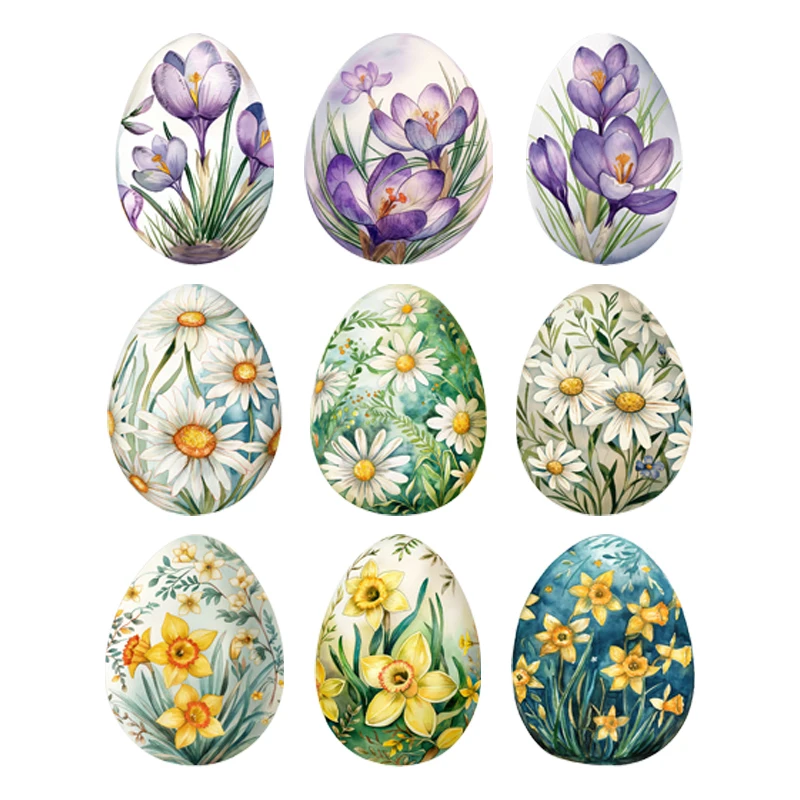 

Cartoon Flower Easter rotundity Egg Iron On Heat Transfer Sticker For Clothes Pinted Vinyl Thermal Washable T-Shirt Decal