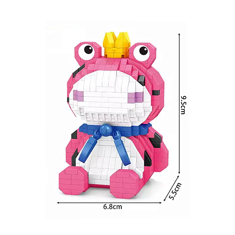 Divertenti blocchi di costruzione di Micro-particelle muslimy Cute Cartoon Frog ornamenti assemblati giocattoli educativi