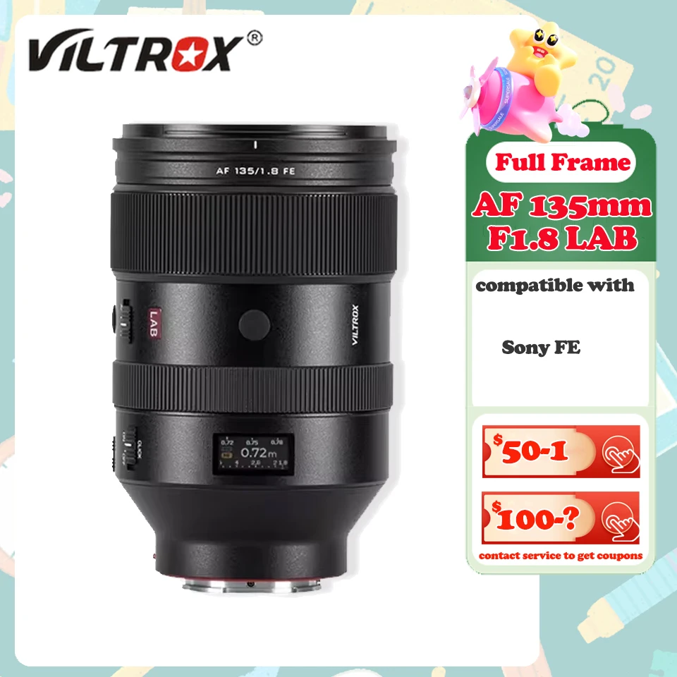 Viltrox AF 135mm F1.8 LAB Obiettivo per fotocamera full frame ad ampia apertura per Sony FE mount A7R A7S III