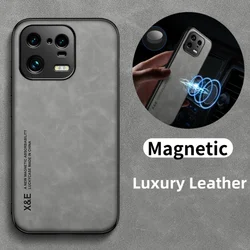 Para Xiaomi 13 Pro 5G funda de piel de oveja textura de cuero fundas de teléfono magnéticas para Xiaomi Mi 13T 13T Pro Mi13 Lite funda Ultra suave