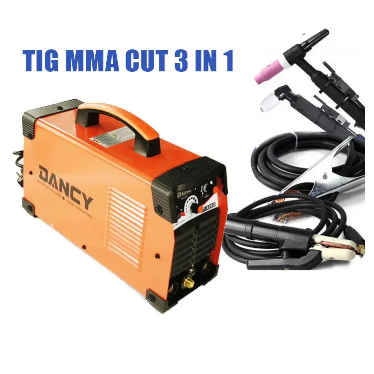 CT520D 50 AMP Air Plasma Cutter, 200 AMP Tig and Stick/MMA/ARC Welder 3 in 1 Combo Welding Machine,10mm Cut