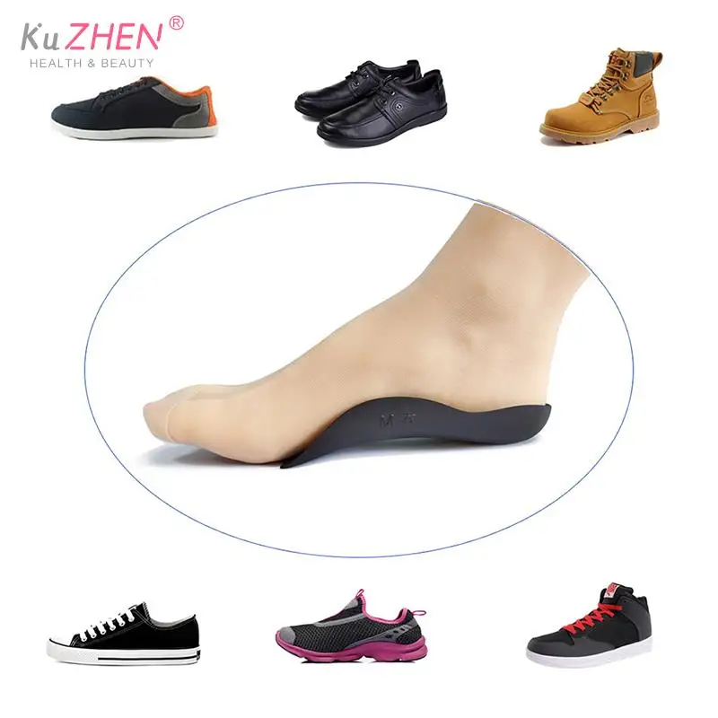 1Pair Plastic Large Size Insole For Flat Foot O-shaped Leg Arch Support Plantar Fasciitis Shoes Orthopedic Insoles For Flat Feet