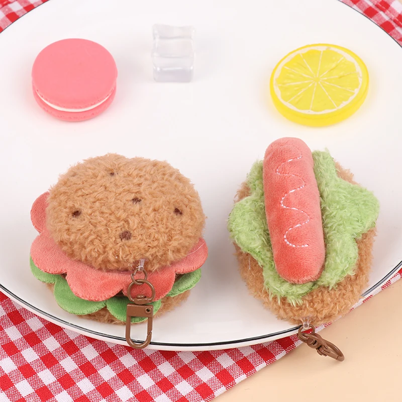 Kawaii Simulation alimentaire en peluche porte-clés créatif Sandwich Hamburger gâteau porte-clés sac pendentif clé accessoires Couple cadeaux