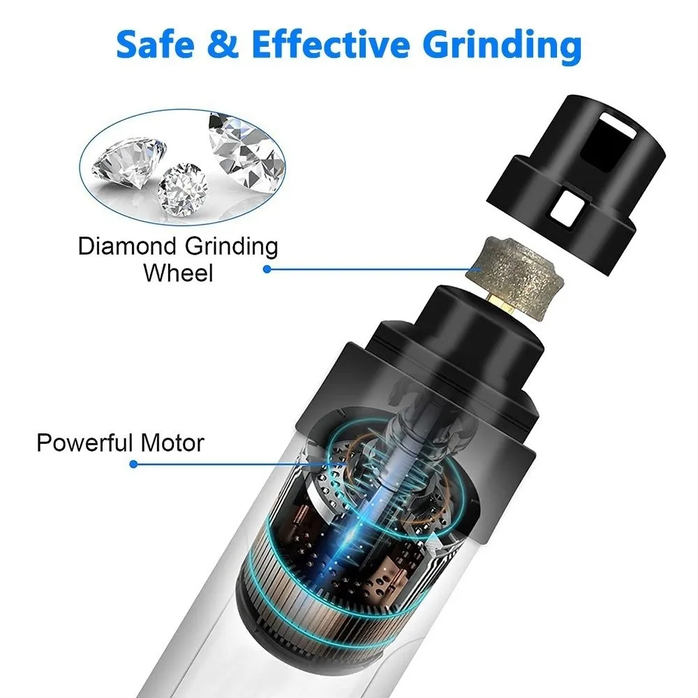 

Electric Pet Nail Grinder USB Super Quiet Silent Pro Nail Grinder with Replacement Grinding Heads Safety Cat Dogs Nail Clippers
