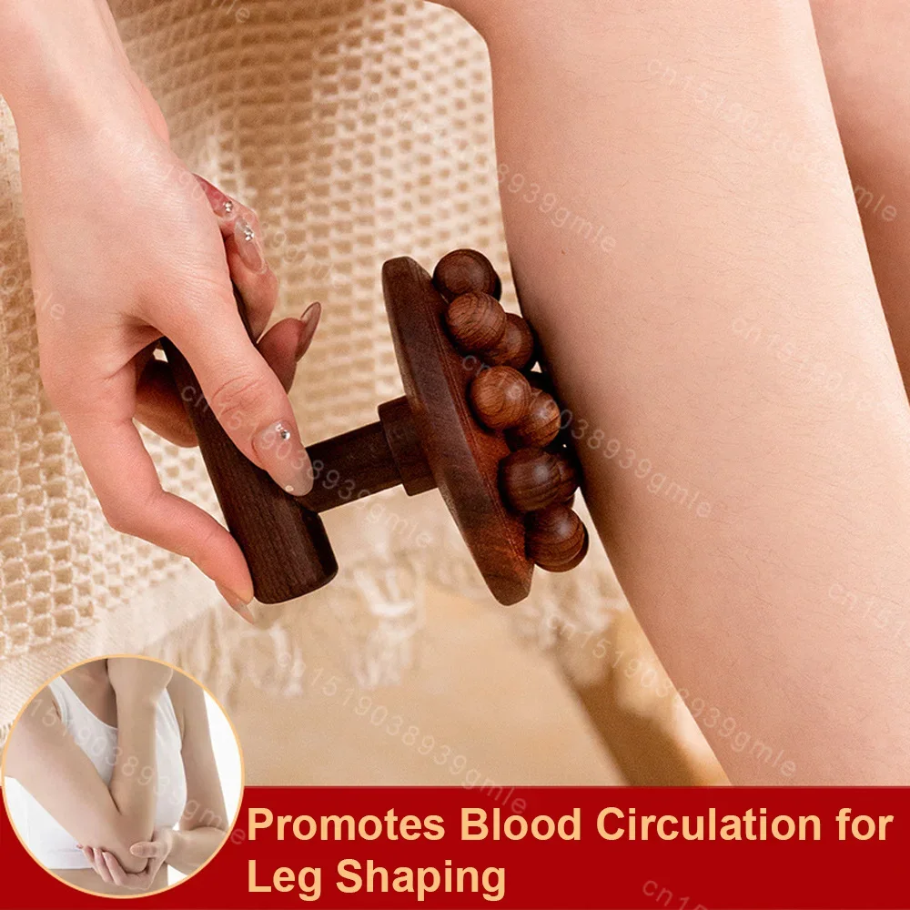 16 Beads Gua Sha Massage Stick Wooden Abdomen Cellulite Massager Wood Therapy Massager Lymphatic Dredging Fat Burning