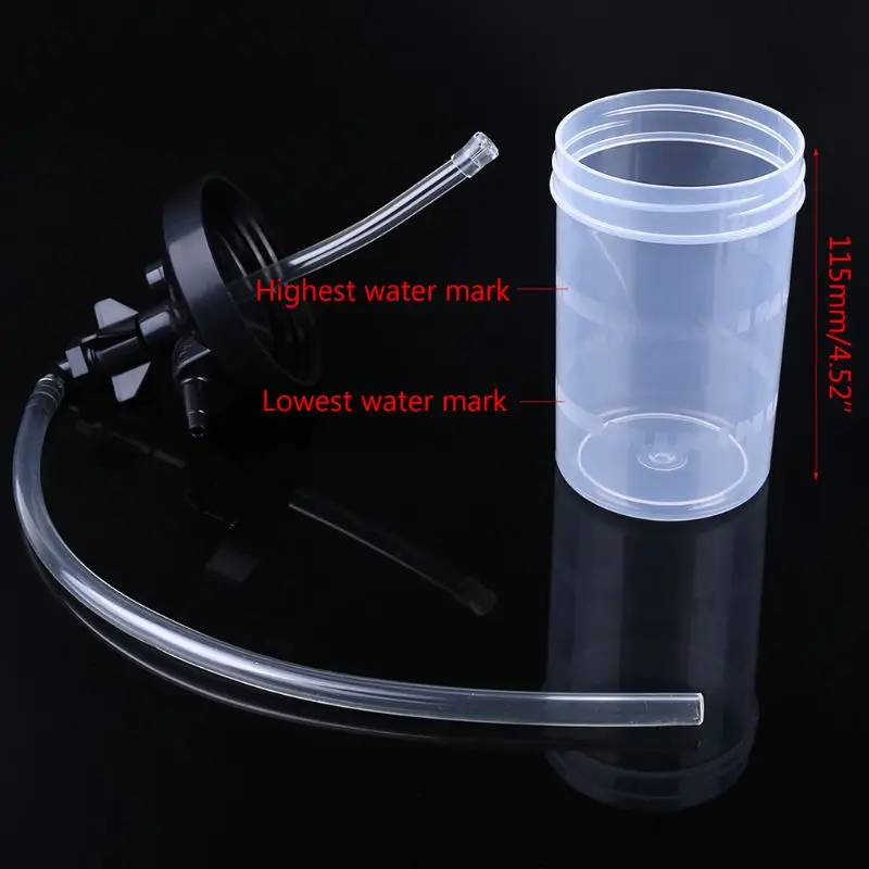 A2UD 16cm/6in Height Oxygen Humidifier Bubbler Bottle with 29cm/11-inch Hose Humidity Fitting for Oxygen Therapy Reliable