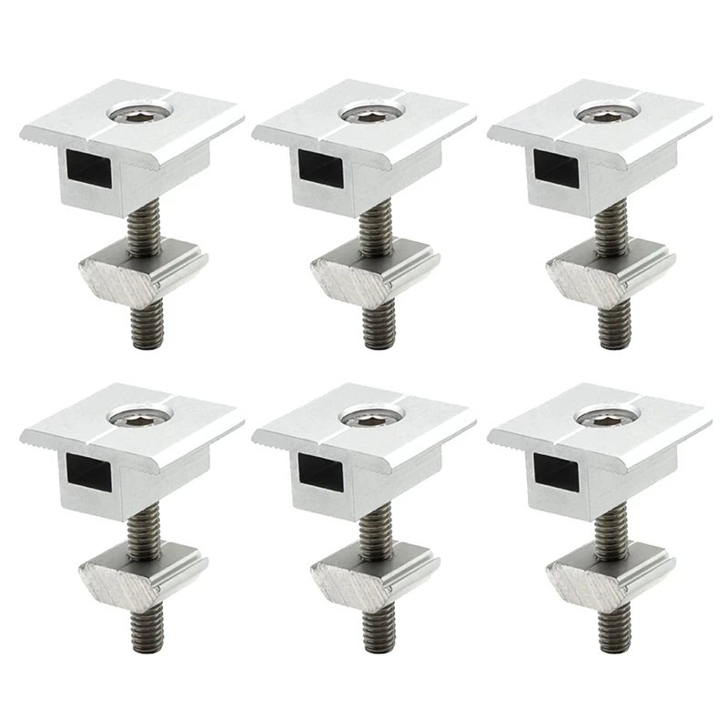 Pack Of 10 Solar Panel Brackets Centre Clip T Shaped PV Module Bracket Clip Height-Adjustable For RV Roofs