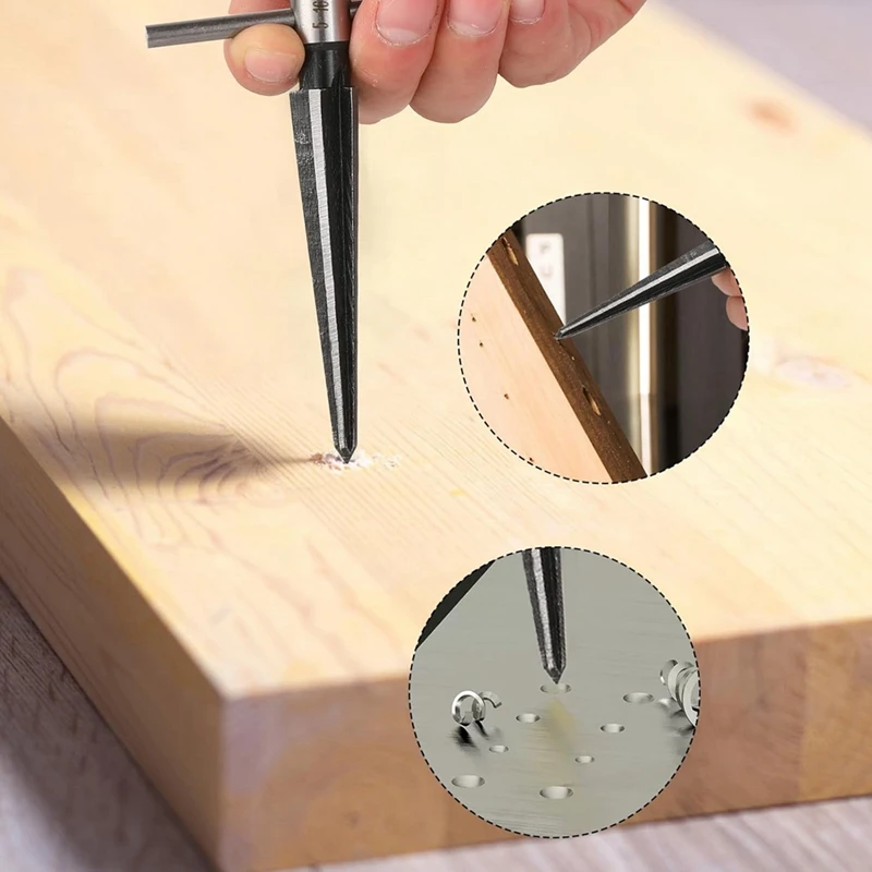 Herramienta escariadora cónica con mango en T, 3-13Mm (1/8-1/2 pulgadas) y 5-16Mm(1/2-5/8 pulgadas), herramienta escariadora manual con orificio para pasador de puente, 2 uds.