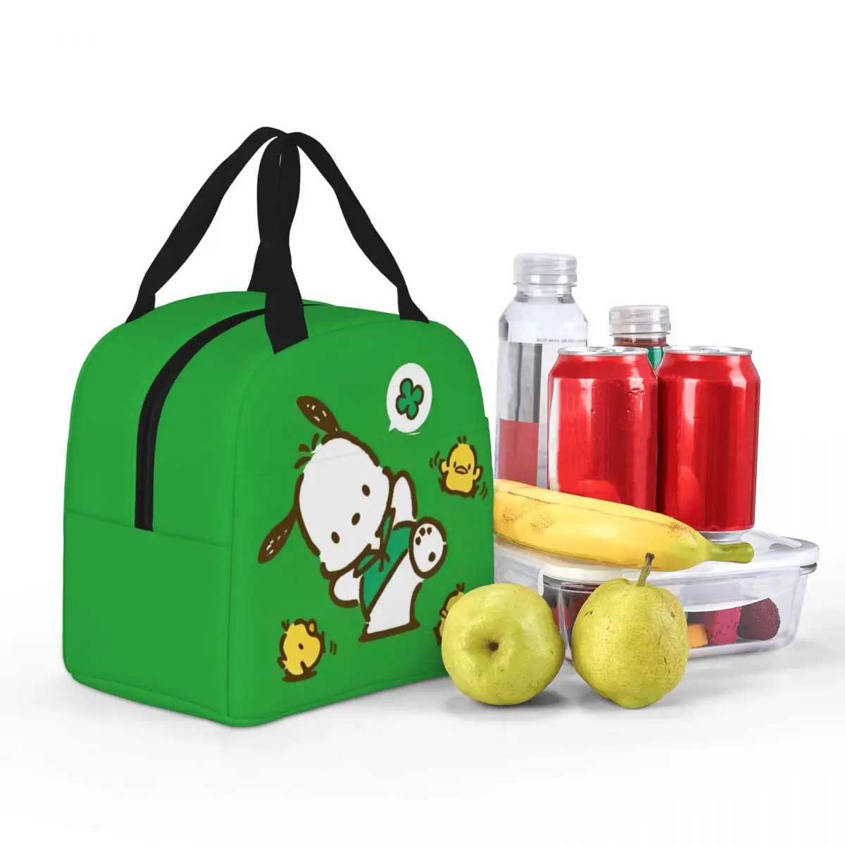 Pochacco-Sac à lunch isotherme réutilisable Play With Chicks, sac isotherme, grand fourre-tout, boîte à lunch, sacs de rangement des aliments, plage, extérieur