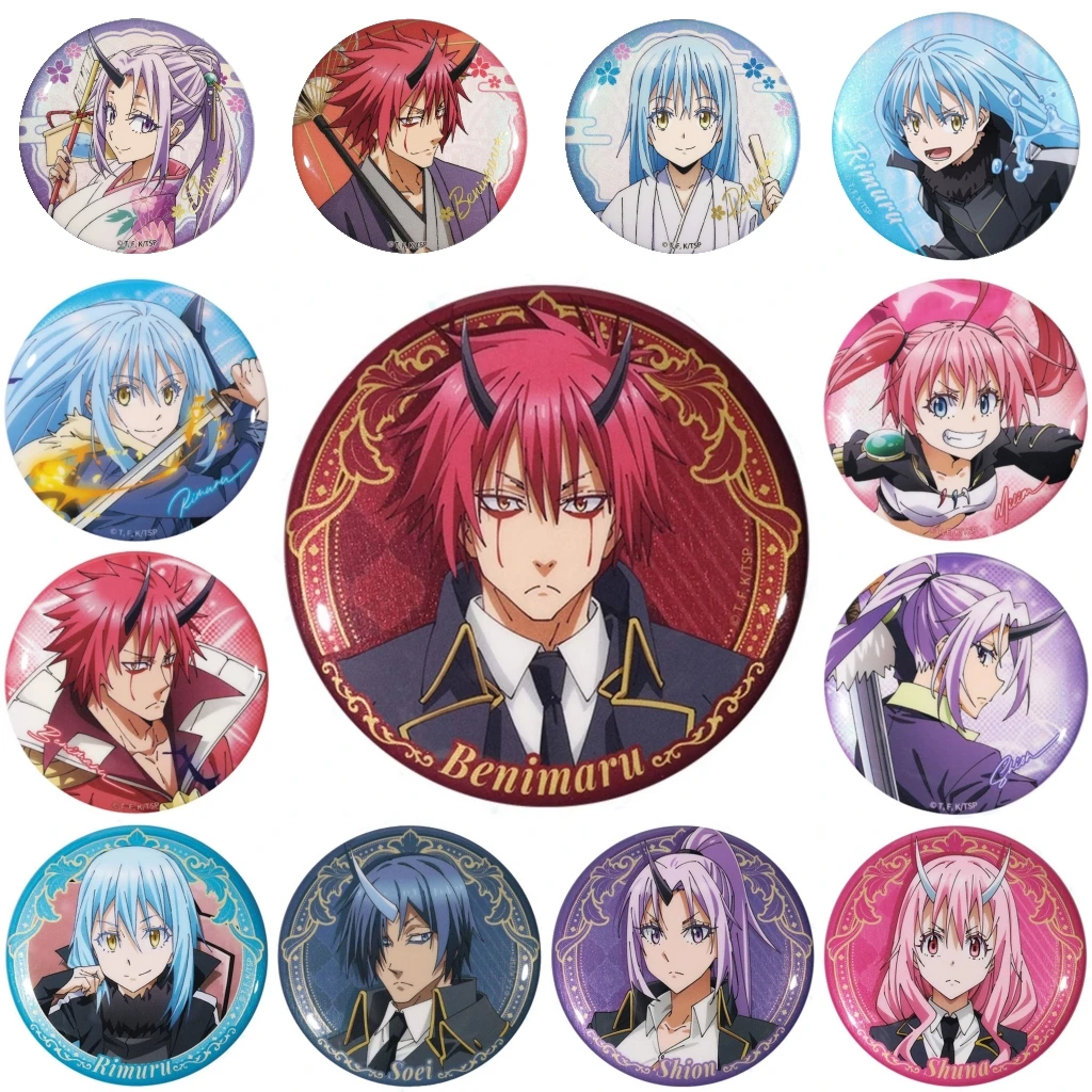 

58mm Anime That Time I Got Reincarnated as a Slime TTIGRAAS‌ Benimaru Cosplay COSTUME Badge Pin SPTE Tinplate Brooch﻿ Prop Gil