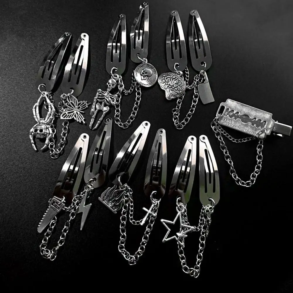 Style Y2K Star Alloy Metal BB Clip Cool Cross Barrette Korean Style Hairpin Punk Hair Clip Women Hair Accessories