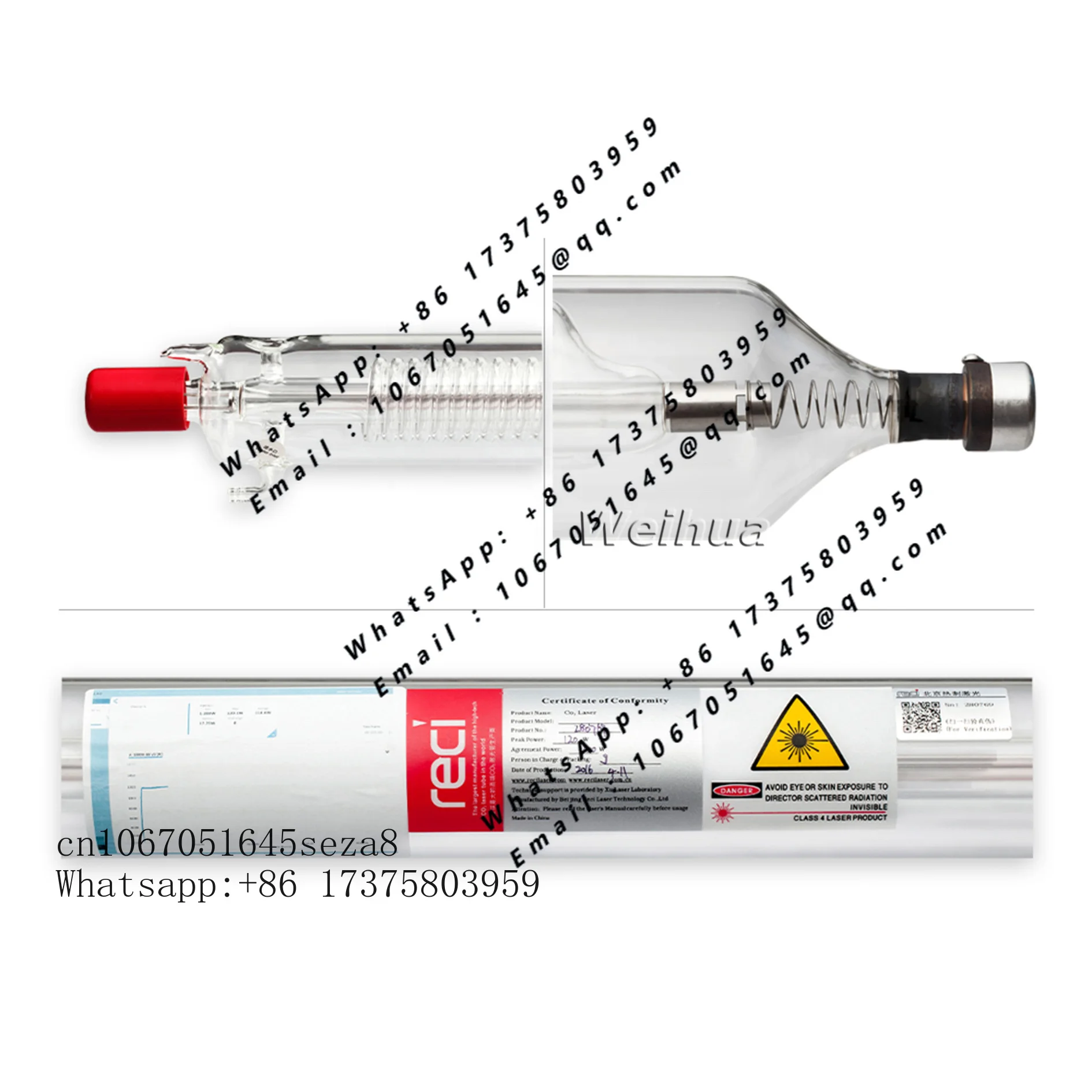 10000 Hours High Quality Reci W2 90-100w  CO2 La   ser Tube
