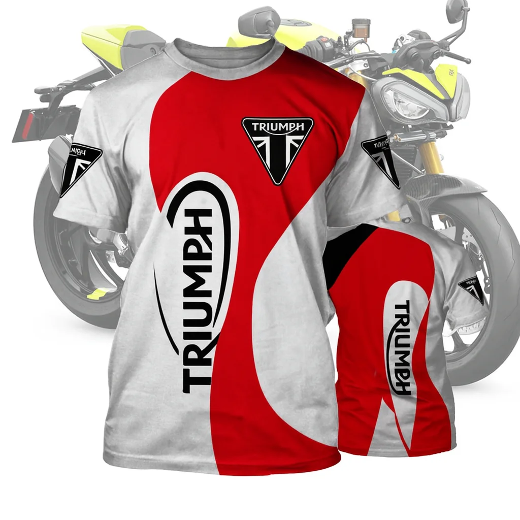 

Hot 2025 Triumph Motorcycle Fan T-shirt Casual Loose Short Sleeve Tee Summer Autumn Fashion Comfortable Printed Top