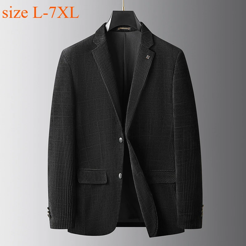 New Arrival Fashion Superr Large Autumn Winter Men's Business Casual Striped Suit Jacket Plus Size L XL XXL XXXL 4XL 5XL 6XL 7XL