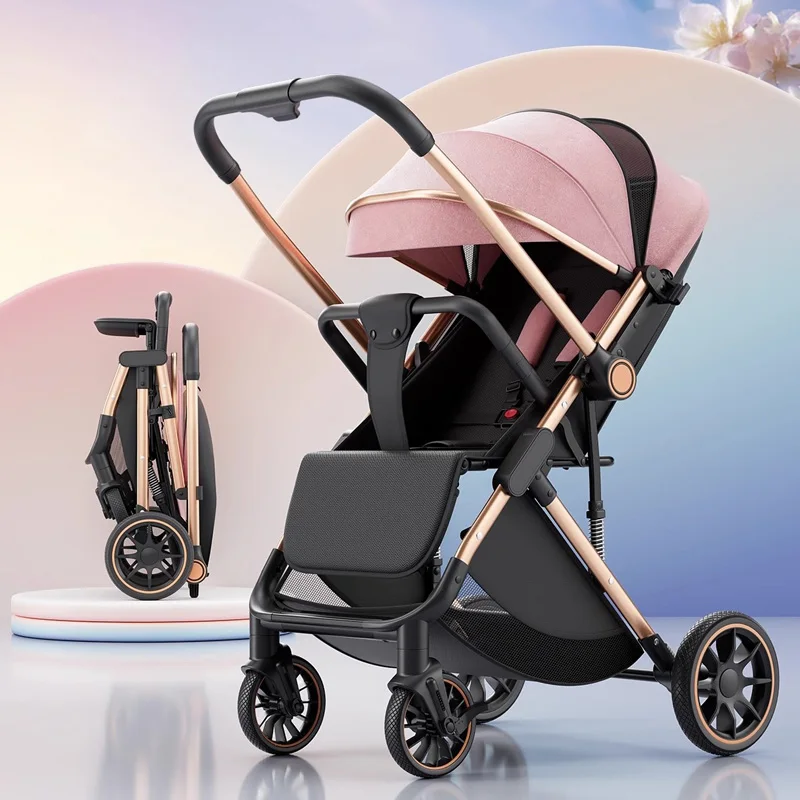 

Lightweight Foldable Baby Stroller, Can Sit and Lie, Landscape, Two-way Push, Three-dimensional Shock Absorption