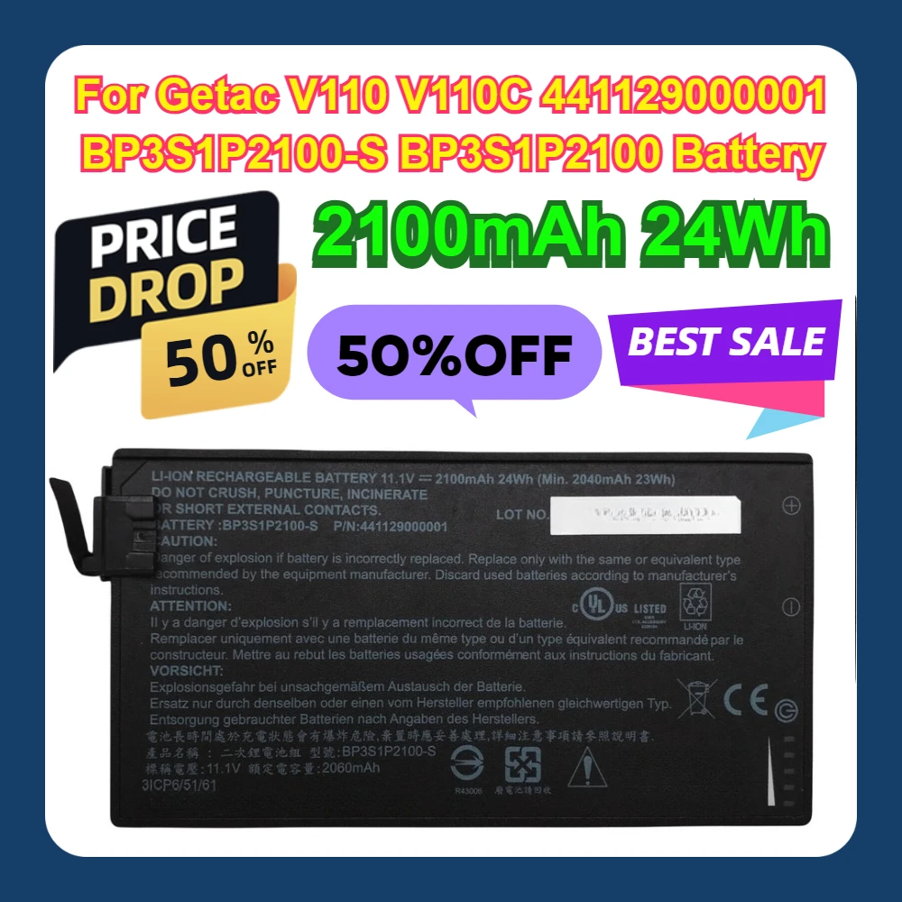 

For Getac V110 V110C 441129000001 BP3S1P2100-S BP3S1P2100 Battery