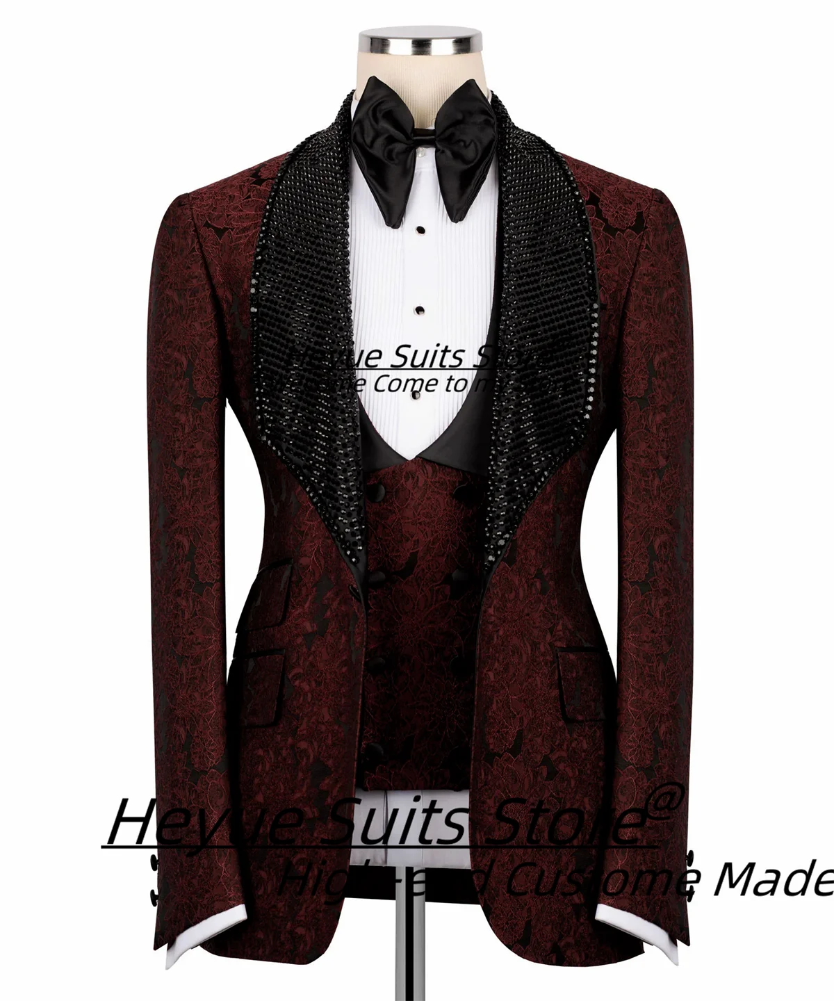 

Элегантные жаккардовые деловые мужские костюмы, роскошные облегающие свадебные смокинги с бриллиантами для жениха, комплекты из 3 предметов, мужские вечерние пиджаки, костюм Homme