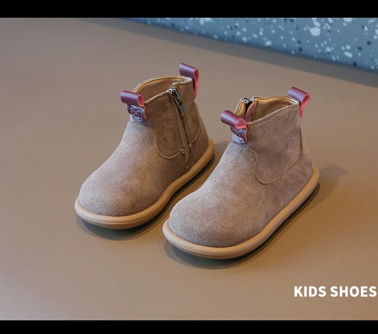 Herbst-Winter Baby Jungen Mädchen Stiefel Oxford Wildleder Kinder Freizeitschuhe Outdoor Rutschfeste Babyschuhe Plüsch Kinder Knöchelstiefel – Detail 18