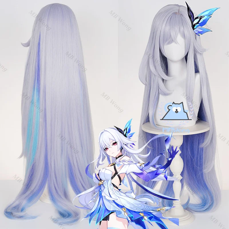 

Game Genshin Impact Skirk Cosplay Wig Blue And Purple Gradient Long 95cm Hair Skirk Role Play For Hallowmas Party Comicon Adult