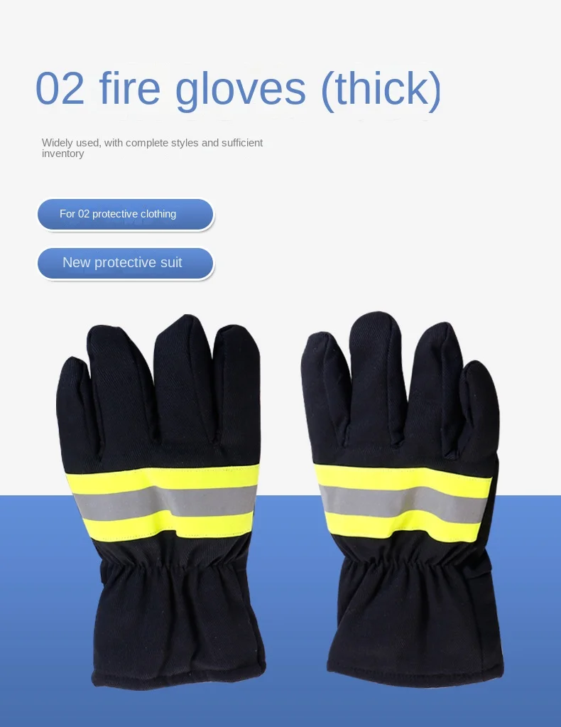 Isolierung und Flamm schutzmittel 02 Feuer handschuhe verdickt Polyester Baumwolle schwarz Fünf-Finger-Handschuhe Feuerlösch-und Rettungs handschuhe