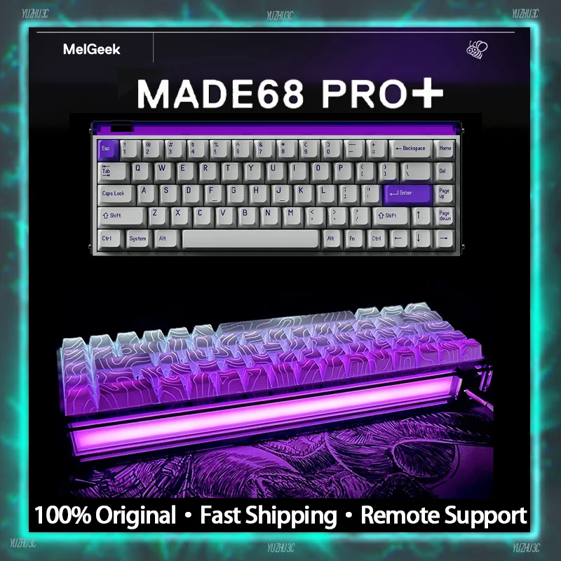 

MelGeek Made68Pro+ Hall Effect Gaming Keyboard Support 8khz Polling Rate Hifi Switch RGB Light Box 1.5MS Low Latency RT 0.01mm