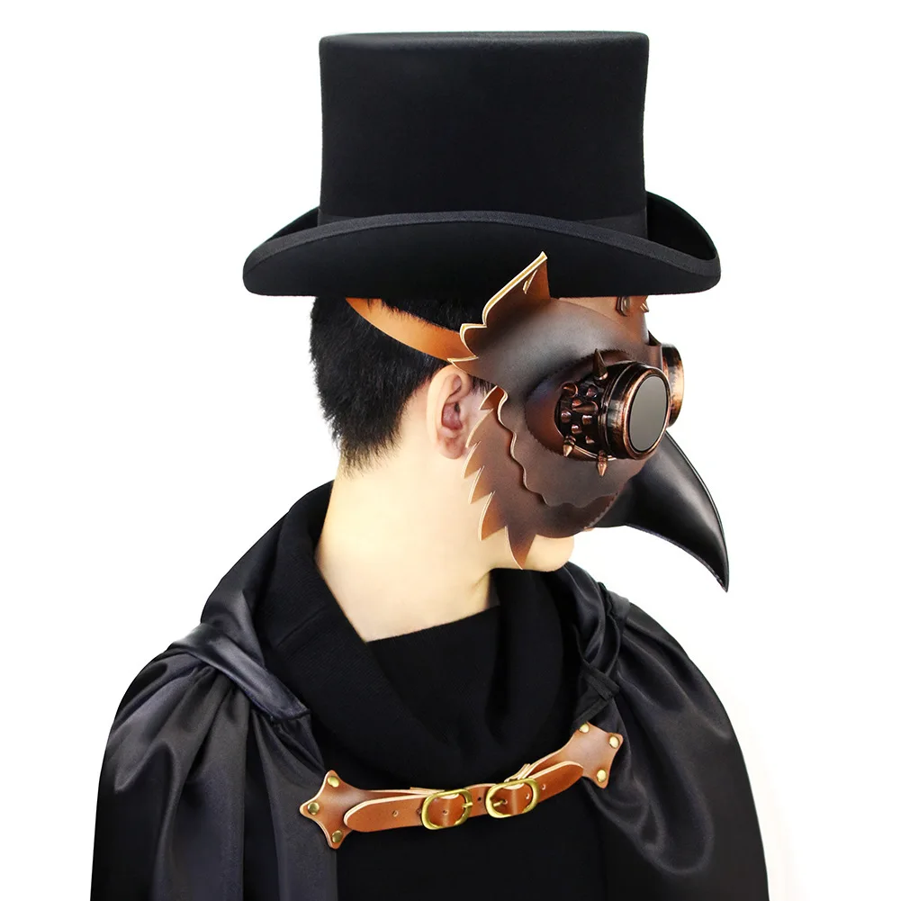 Neue COS Steampunk Mittelalterliche Pest Vogel gesprechene Maske Halloween PU Tier Maske Bar Requisiten Heißer Verkauf