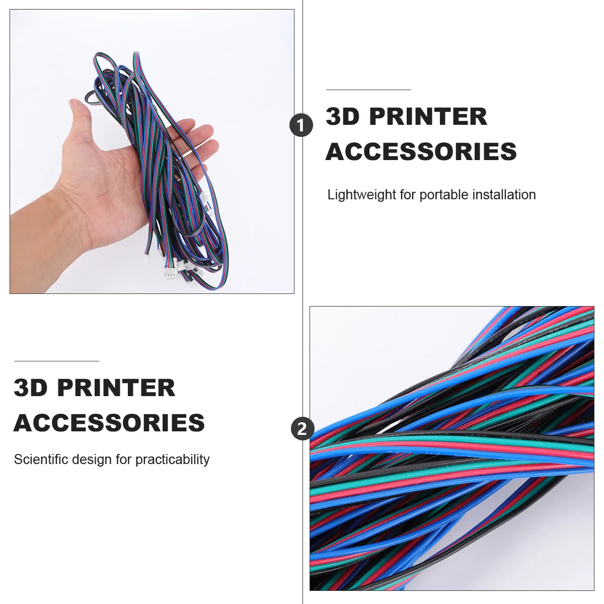 

10Pcs 1M Stepper Motors Cable .54 6Pin White Terminal Connector Precision Engineered Portable 3D Printing Parts