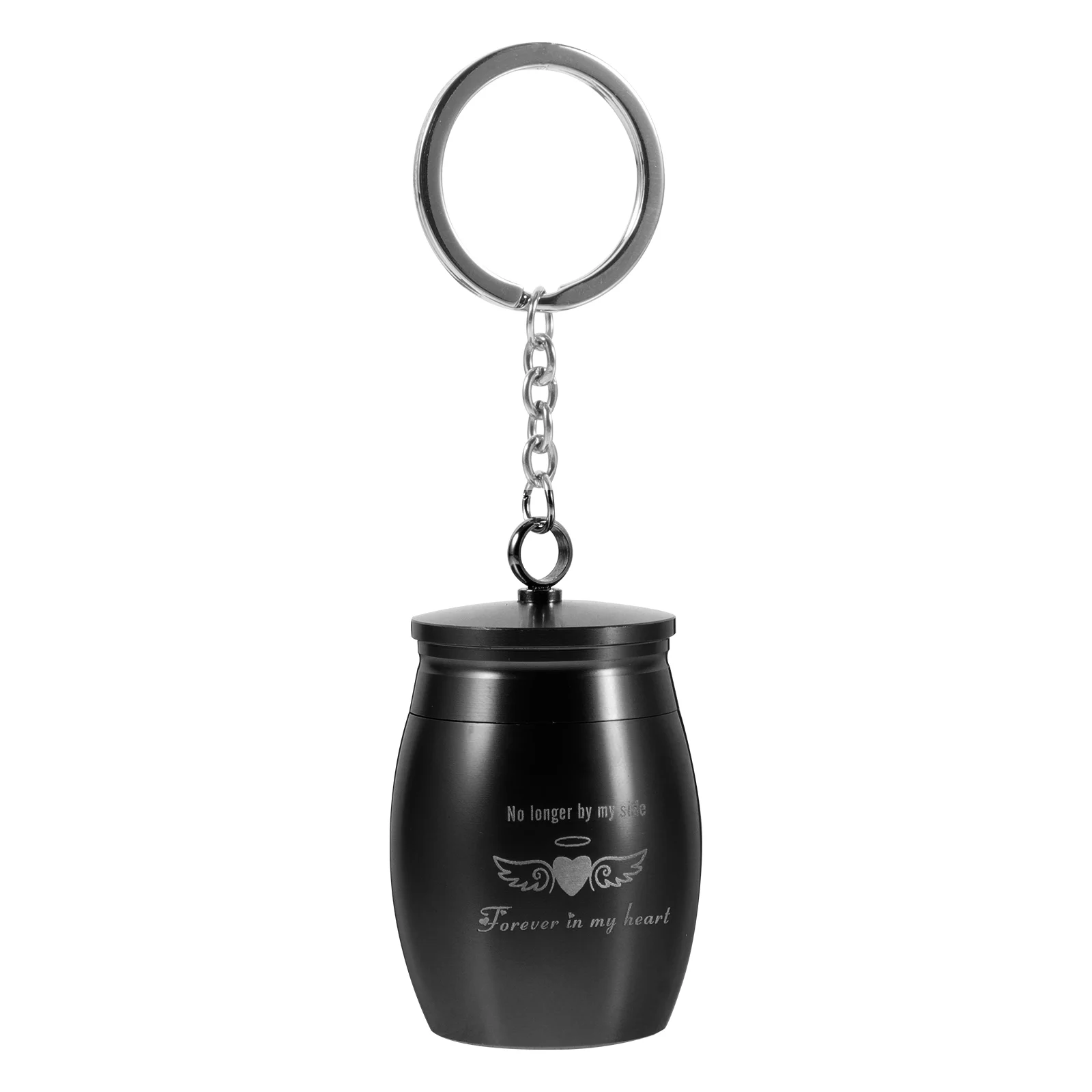 

Mini Containers Pet Urn Key Fob Hair Can Cinerary Casket Ashtray Black Aluminum Alloy Ring