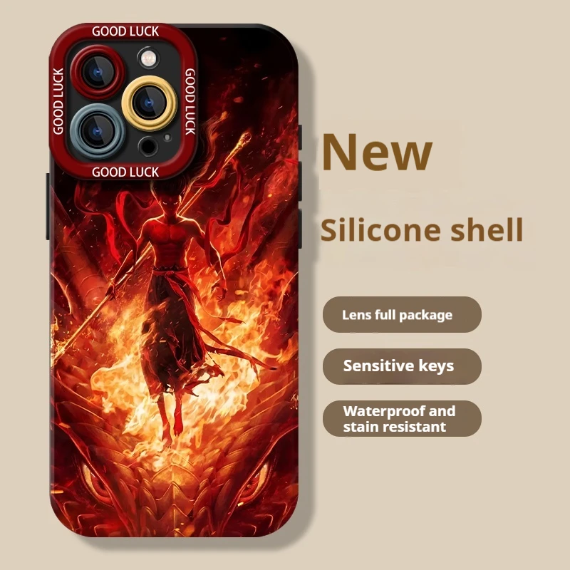 The 2025 New Nezha 2 Demon Boy Animation Peripherals Are Suitable For The Full Range Of Silicone Phone Cases For Iphone