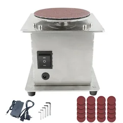 Mini Bench Disc Sander 220V Sanding Roller Electric Edge Sharpener 7 Variable Speed Self-adhesive Benchtop Grinding Machine