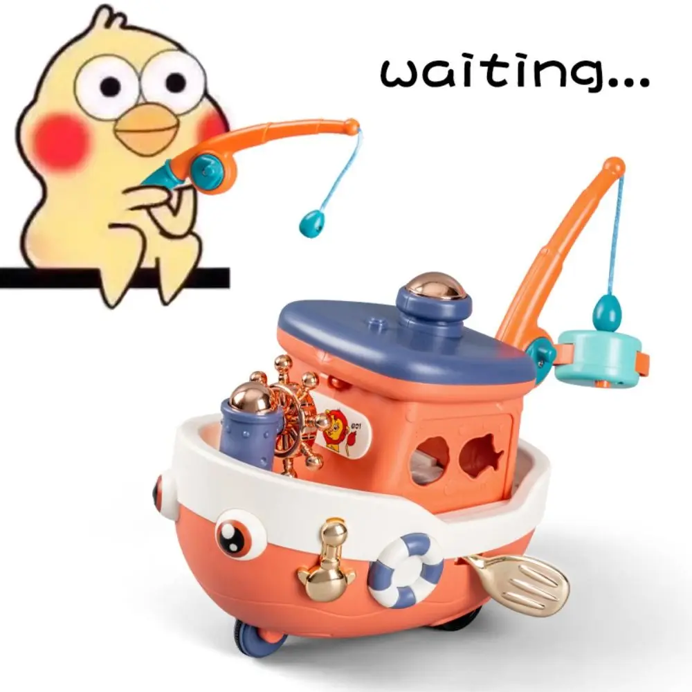 

Electric Cruise Boat Toy Go Fish Sensory Interactive Musical Sound Kids Toy Puzzle Multifunction Lights Sounds Ship Toy