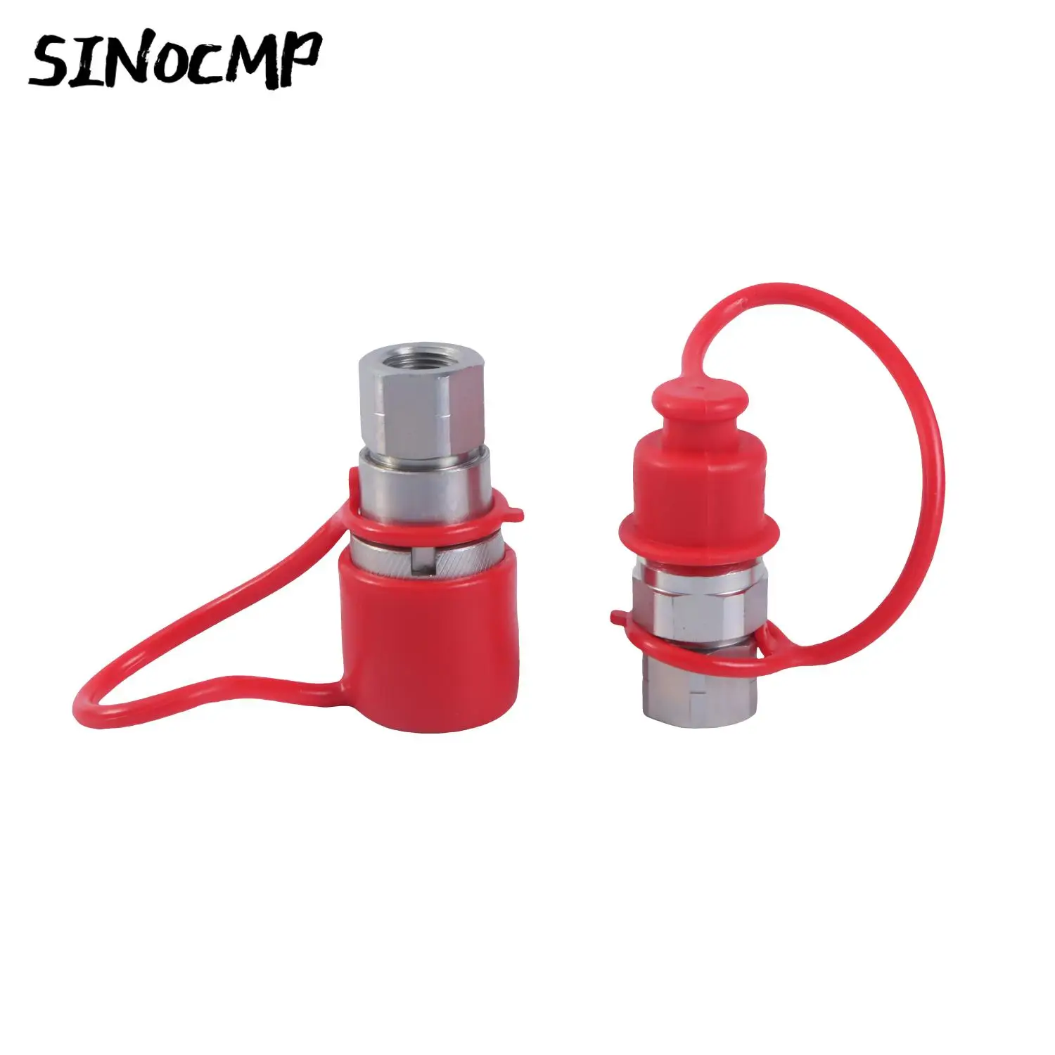 

Гидравлический быстроразъемный соединитель с резьбой NPT 3/8 дюйма с пылезащитной крышкой, набор гидравлических быстроразъемных соединителей с плоской поверхностью, детали двигателя