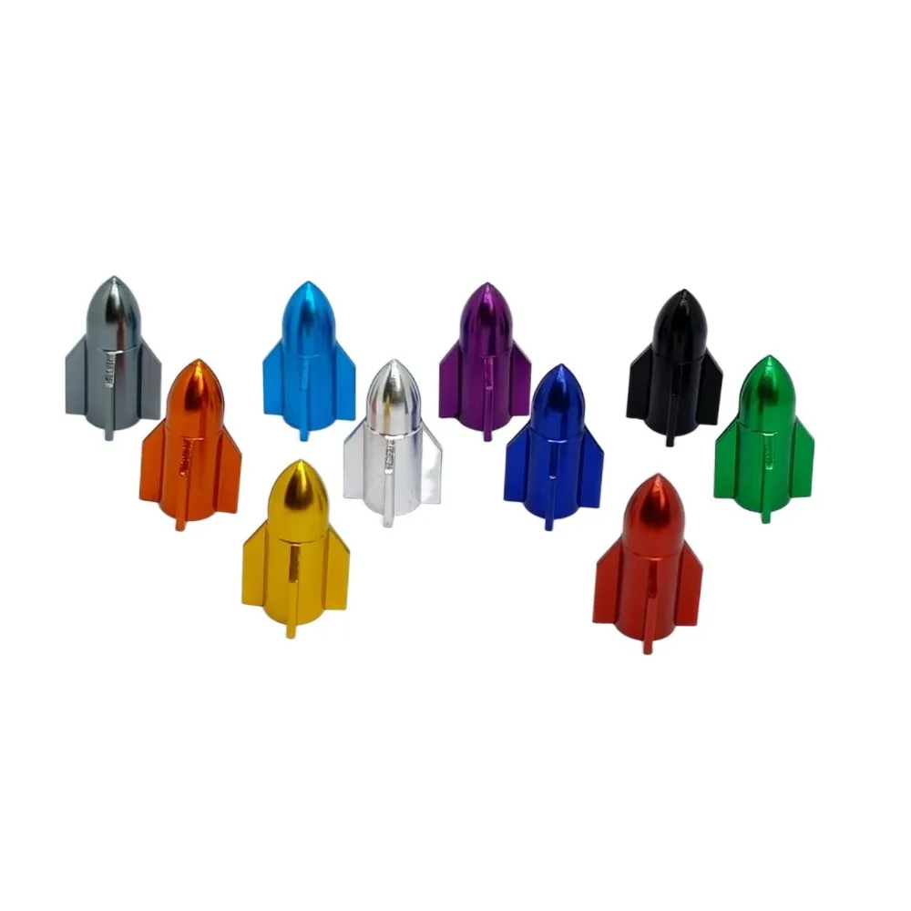 

Aluminum Alloy Car Tire Valve Cap Multicolor Rocket Shape Motorcycles Air Dust Cap Universal Dustproof